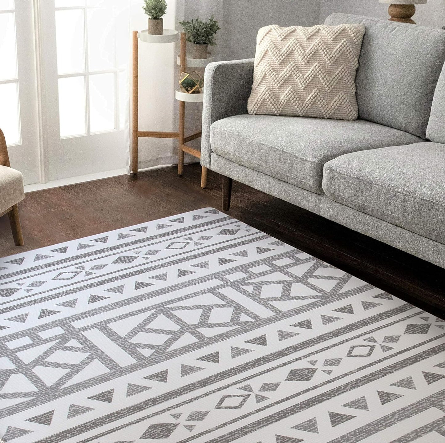 Cushmat Stylish Reversible Foam Play Mat (Large, Crystals - Blue Charcoal) - Soft, Waterproof, Durable Play mat for Infants, Babies, Toddler, Kids & Grownup - 6.5ft x 4.5ft