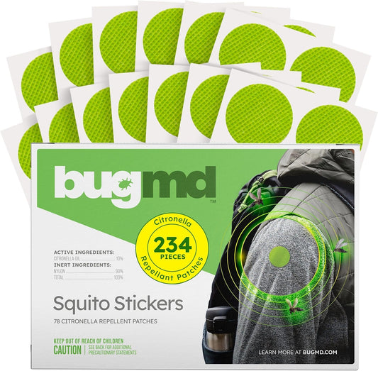 BugMD Squito Stickers Mosquito Repellent Patch for Adults (234 Stickers), Safe & Effective Insect Repellent Patches for Toddlers, Kids, Camping, Beach & Outdoor Essentials