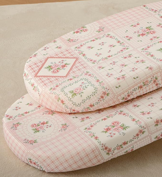 SDY Floral Baby Bassinet Sheets Set 2 Pack,Soft Bassinet Fitted Sheets for Boys Girls,Universal Fit for Bassinets Baby Cradle Moses Basket Oval Rectangle Mattress Set 32 * 16 * 4 inches (Pink Floral)