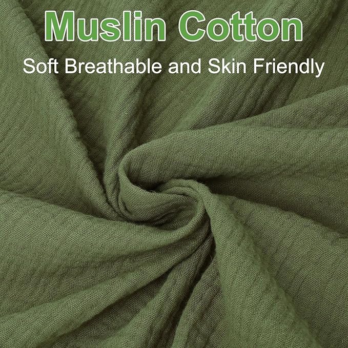Muslin Bassinet Sheet for Baby Boy and Girl-2 Pack 17"x 33" Soft Bedside Bassinet Sheets Fitted for Rectangle, Round, Oval, Hourglass Mattress-Neutral Olive Green & Beige