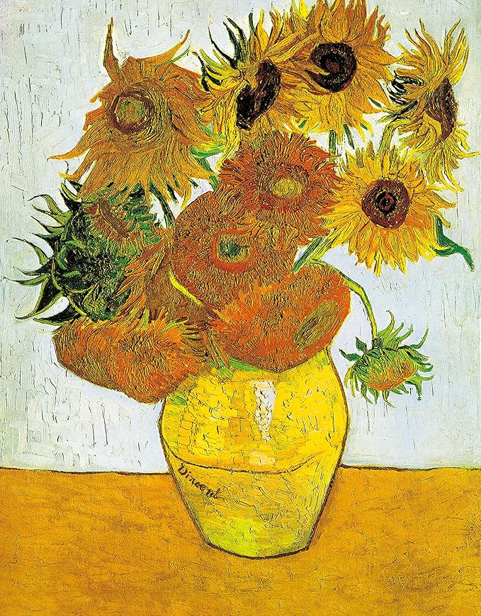100 Piece Puzzles for Kids Sunflowers by Vincent Van Gogh Puzzle Famous Oil Painting 100 Pieces Puzzles for Adults Seniors Elderly Classic Art Puzzles 100 Piece for Kids Ages 6-10