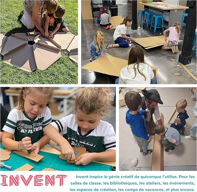 Makedo Invent | Upcycled Cardboard Construction Toolkit in Large Toolbox (360 Pieces) | STEM + STEAM Educational Toys for Classroom Learning | Resuable Tools for Boys and Girls Age 5+