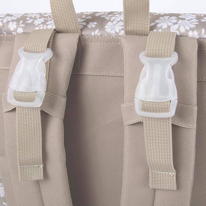 Multi-Function Floral Diaper Backpack and Travel Nappy Baby Bag with Changing Pad and Stroller Straps (Brown Bouquet)