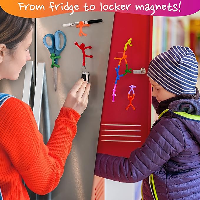 MAGMEN Classic Magnetic Fidget Toy Figures for Kids 3-8 & Toddlers |20 Mix Colors Multipurpose Magnets Set for Travel, Airplane Play, Desk & Stocking Stuffer Gifts.