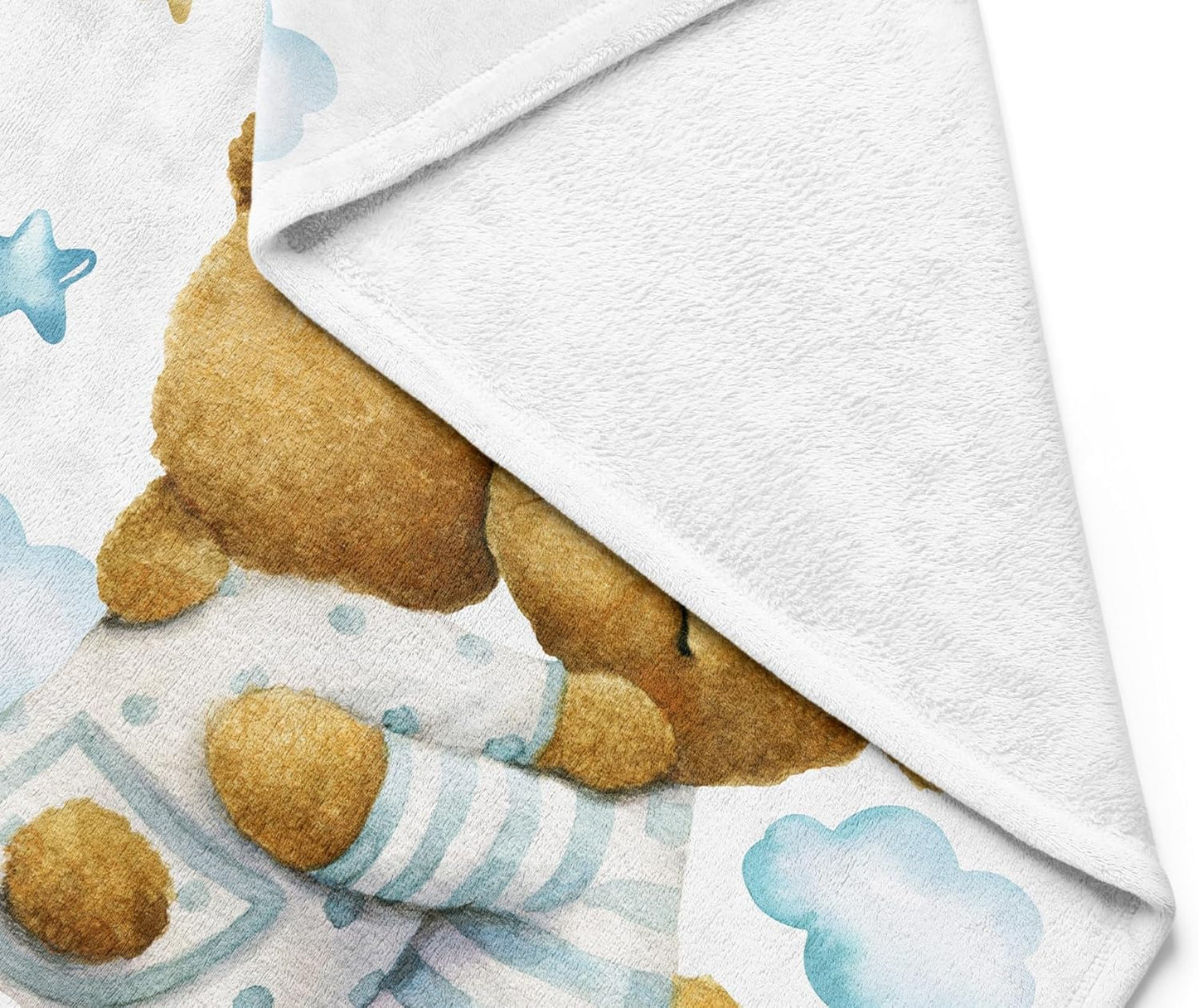 UNIQUE Little Bear Ultra Soft Fleece Baby Blanket 30x40in, Hugging Bears Baby Blanket, Boy