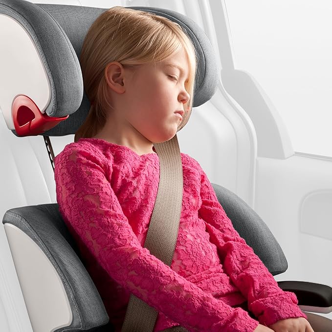 Clek Oobr High Back Booster Seat with Adjustable Headrest, Reclining Design, and Rigid LATCH System (Thunder)