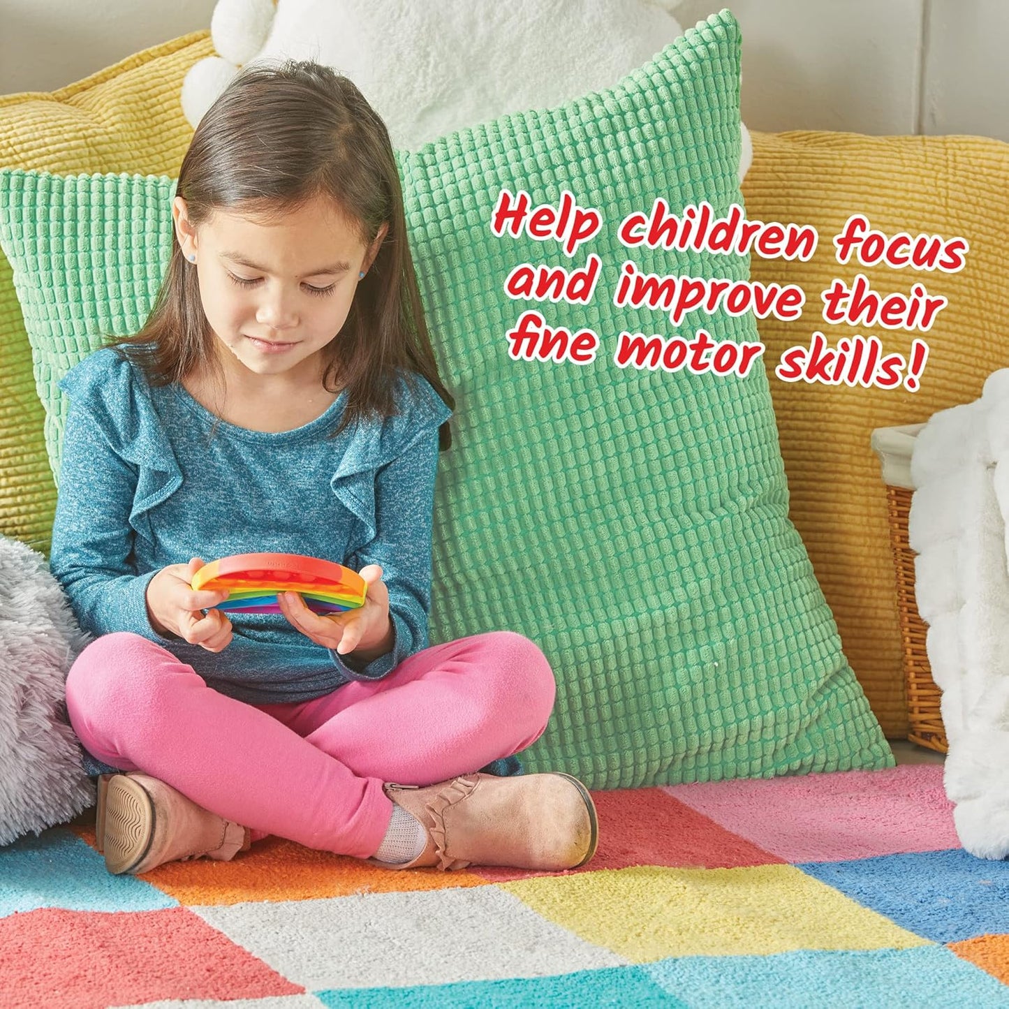 hand2mind Alphabet Sensory Bubble Poppers, Pop Fidget Toys for Kids, Letter Toys, Fine Motor Toys, Fidgets for Classroom, Calm Down Corner Supplies, Science of Reading Manipulatives (Set of 6)