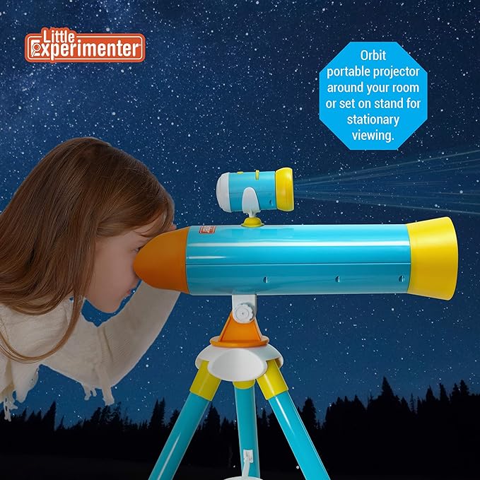 Projector Telescope for Kids, Children's Telescopes & 24 Space Images, Educational Book Incl, Great STEM Activity Science Toys, Learning Gifts for Boys & Girls Ages 3 4 5 6-12 Year Old