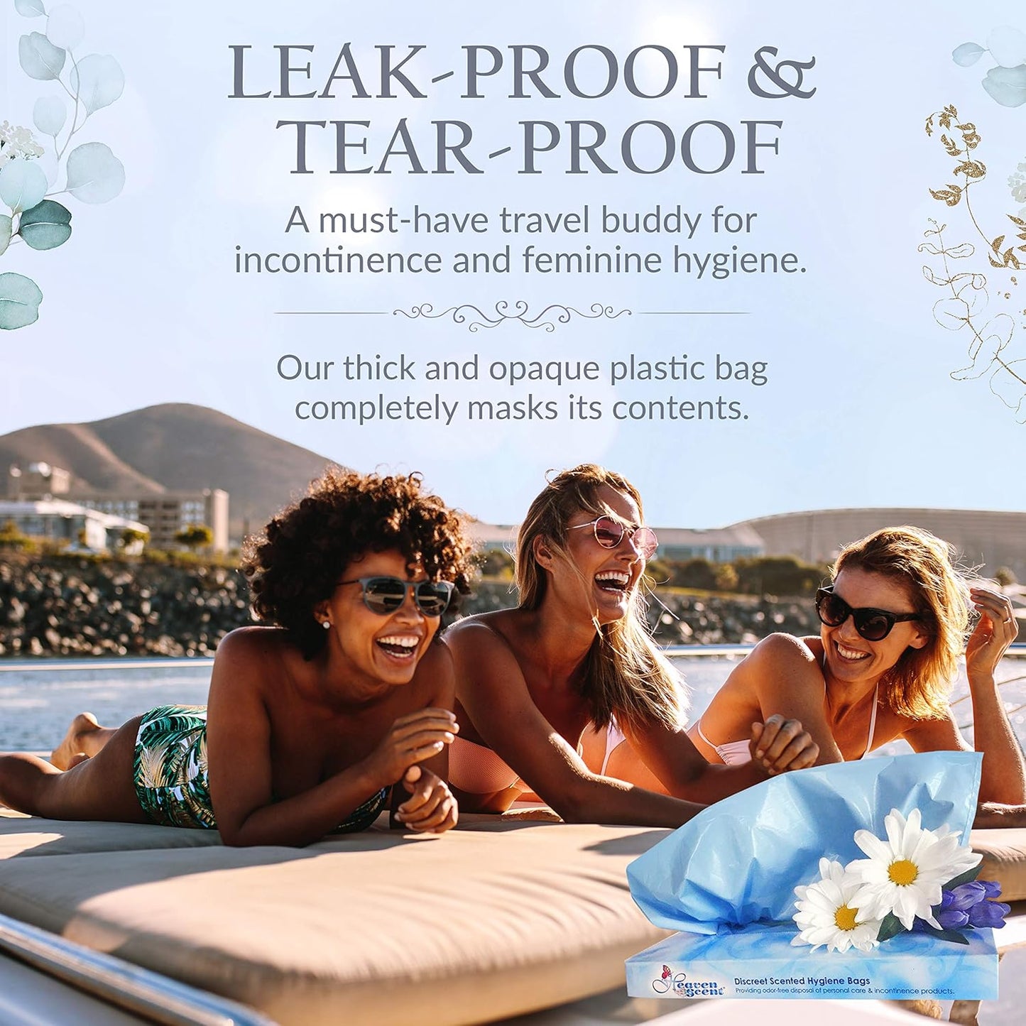 Heaven Scent Hygiene Bags 1.5MIL ULTRA-THICK Discreet Waste Disposal | Made in the USA | Mild Baby Powder Scented Trash Bags for Adult Briefs & Feminine Products - Large, 35 Bags