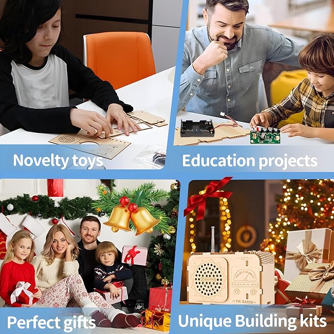 STEM Toys for Kids Age 8-14, Science Kits Educational DIY Radio Building Set - Wooden 3D Puzzle Electronics for 8-12 Year Olds