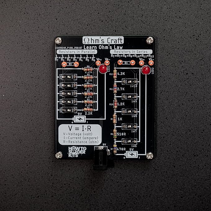 Ohm’s Craft – DIY Educational Soldering Kit | Demonstrate Series & Parallel Resistor Networks | STEM Learning Board with LED Feedback & Test Points for Teens & Hobbyists