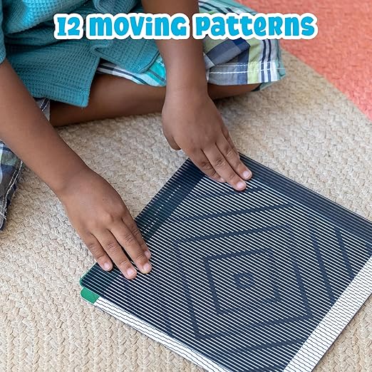 SPARK & WOW Sensory Cards | Discover | 12 Dynamic Patterns | 2 Sliders | Calming Corner Items for Kids | Screen-Free Visual Sensory Toys