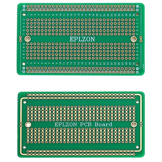 10 Pcs Solderable Breadboard PCB Board Gold-Plated Solder Breadboard for DIY Electronics Projects Apply to Soldering Projects 3.5"x2.05" (Green)
