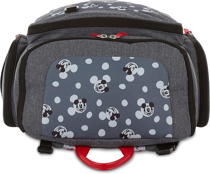 Disney Cudlie Baby Boys Jartop Backpack Diaper Bag in Mickey Mouse Print, 16 Inch, Includes Changing Pad
