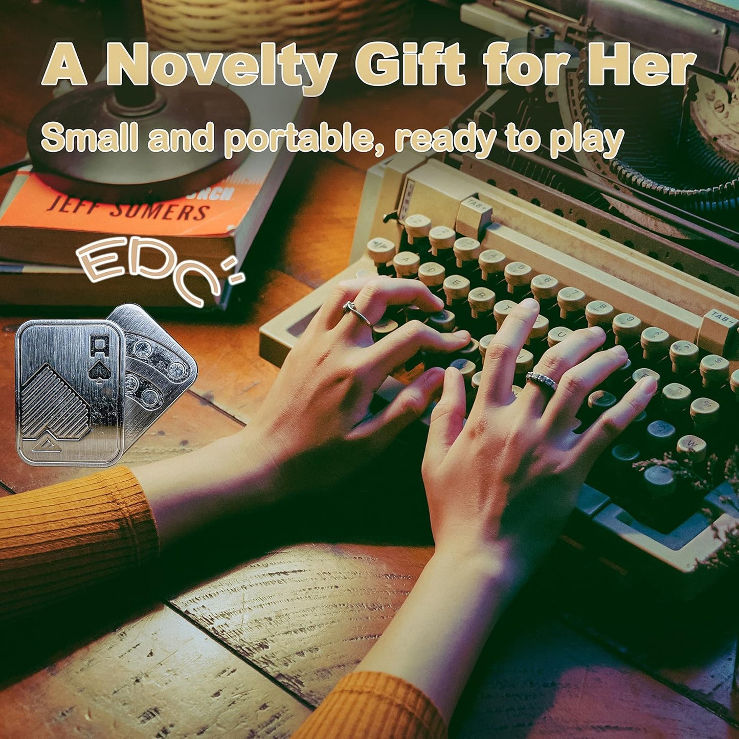 New Decompression Metal Poker Fidget_Slider，Manually Rotate Adult Office Decompression Toys to Relieve Pressure, Tabletop Toys for Adults and, Pressure Novel Toy Gift for Kids or Friends (silveryAA)