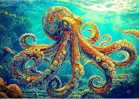 1000 Piece Jigsaw Puzzle for Adults - Colorful Octopus Ocean Art Puzzle, 27.5x19.7 Inches Challenging Adult Puzzles for Relaxation, Home Decor & Gift