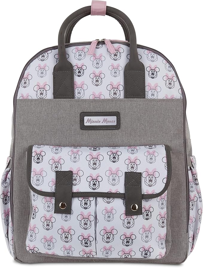 Disney Cudlie Diaper Bag Backpack for Moms | Large Spacious Diaper Bag for Baby Boys and Girls | 16-Inches High Multi-Function Backpack with Cute Characters
