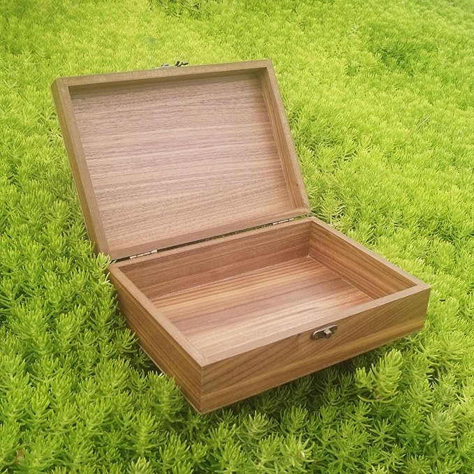 Handmade Walnut-Colored Keepsake Storage Box with Lid - Ideal Gift for Weddings, Anniversaries, Birthdays, or Travel Letters. Perfect for Home Decoration (Storage Box-25 * 18cm)