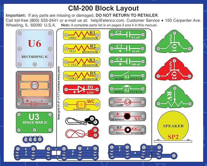 Snap Circuits 203 Electronics Exploration Kit | Over 200 STEM Projects | Full Color Project Manual | 42 Snap Modules | Unlimited Fun