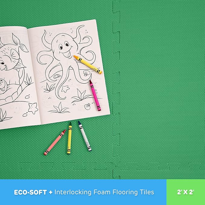 Flooring Inc's 1/2" Soft Non-Toxic Baby Play Mat, Toddler Playmat, Colorful Puzzle PlayMat, Floor Mats for Kids & Babies, EVA Foam Interlocking Tiles for Nursery & Playroom | Blue, 78 Tiles, 312 Sq/Ft