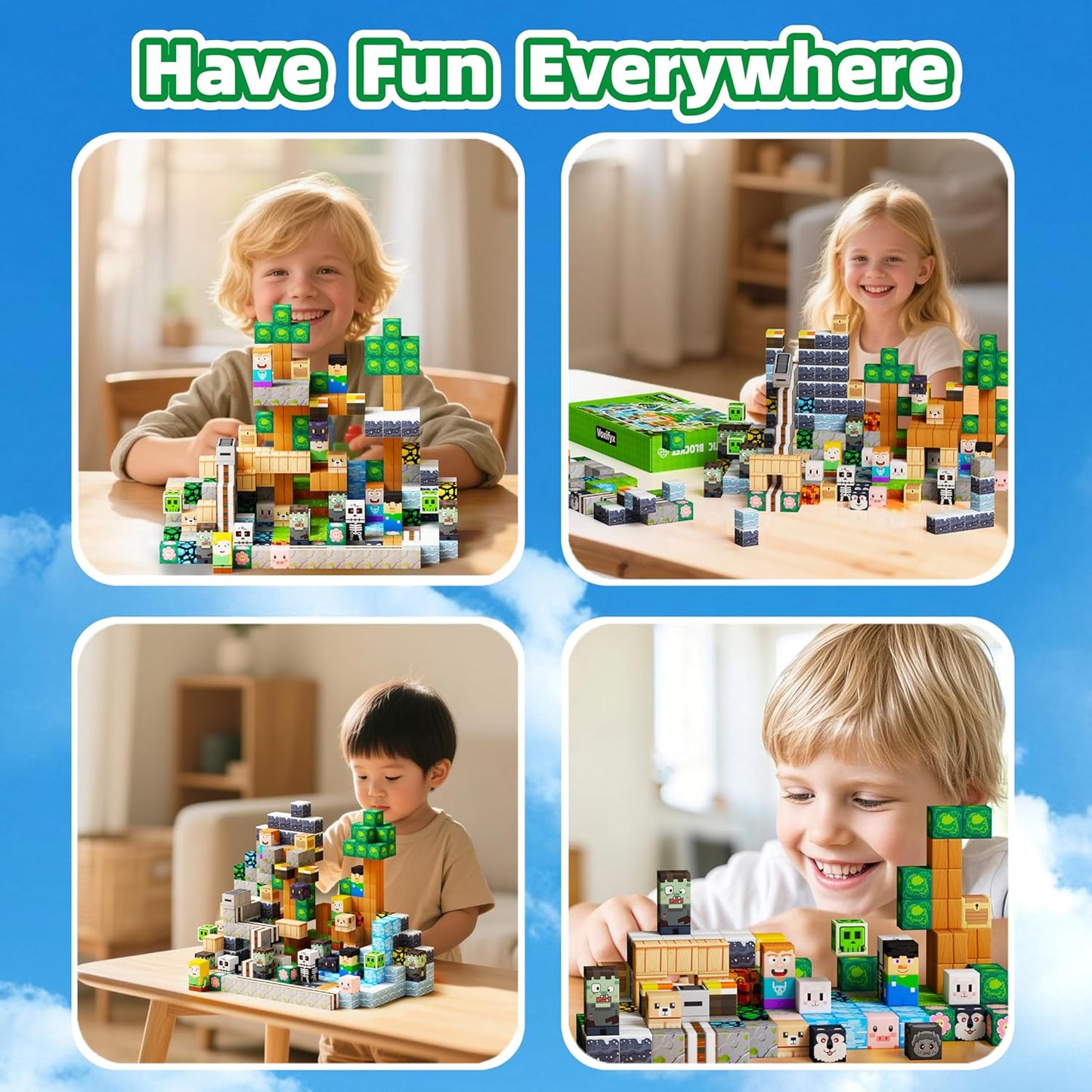 150PCS Magnetic Building Blocks Set Toys, Kids Classroom Magnet Blocks Sensory Toy for Toddlers STEM Learning, Construction Stacking Toy for Kids Boys and Girls Christmas Birthday Gifts