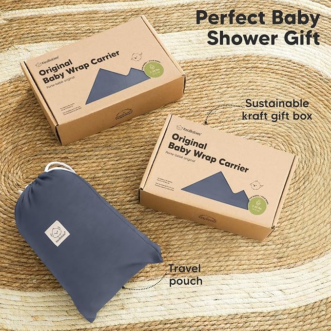 KeaBabies Baby Wrap Carrier - All in 1 Original Baby Carrier Newborn to Toddler Sling, Easy to Wear, Hands Free Bonding, Lightweight, Breathable Infant Wraps (Raven)