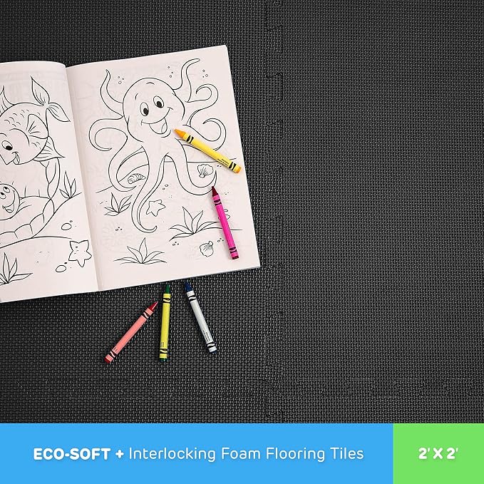 Flooring Inc's 1/2" Soft Non-Toxic Baby Play Mat, Toddler Playmat, Colorful Puzzle PlayMat, Floor Mats for Kids & Babies, EVA Foam Interlocking Tiles for Nursery & Playroom | Blue, 78 Tiles, 312 Sq/Ft