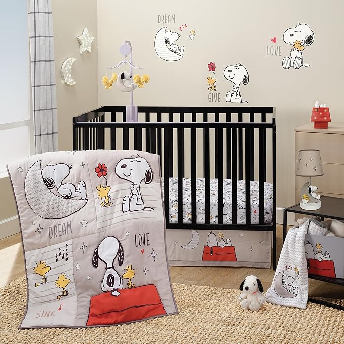Bedtime Originals Snoopy Love Musical Baby Crib Mobile Soother Toy