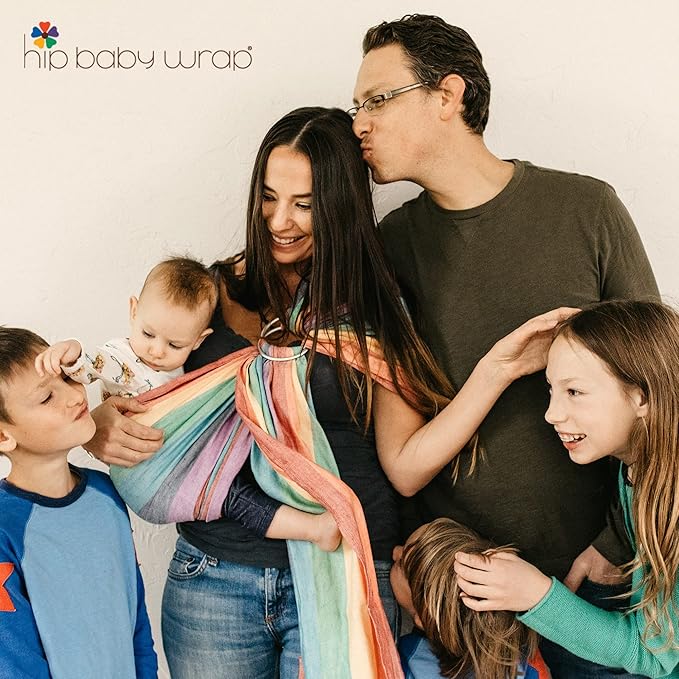 Hip Baby Wrap Ring Sling Baby Carrier for Infants and Toddlers - 100% Soft Cotton Baby Wraps Carrier for Babies 8-35 lbs - Perfect Baby Shower Gifts Moms and Dads - Nursing Cover (Mediterranean)