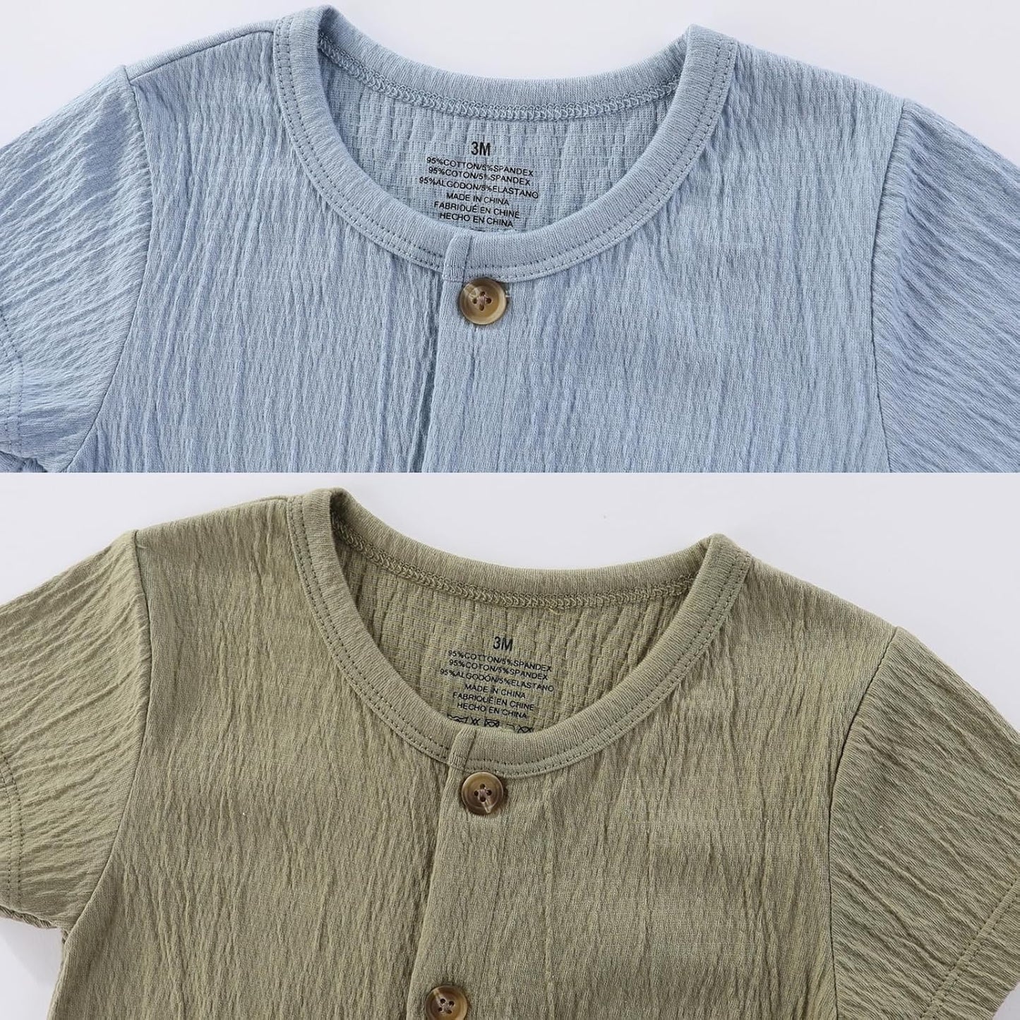 Baby Girl Romper Button Jumpsuit Summer Infant Boy Clothes for 0-24 Months