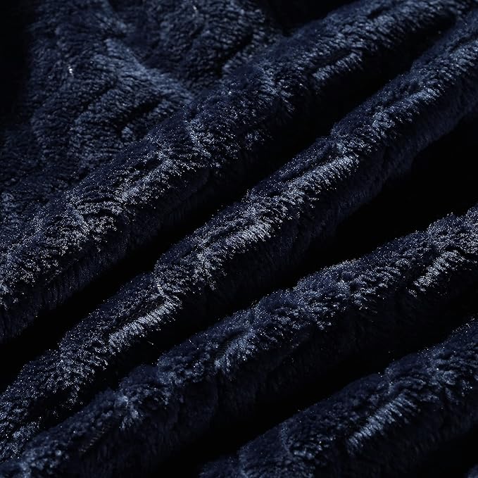 CREVENT 30''X40'' Soft Cozy Warm Baby Blankets for Boys Girls Solid Color - All Season Use - Newborn Essentials (Wave Dark Blue/Navy)