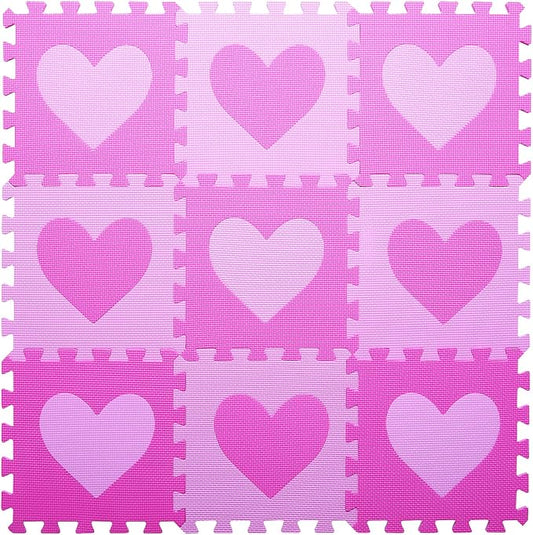 Coolcandy Baby Play Mat Without Fence, 9Pcs Interlocking Puzzle Floor Mat, 0.4" Thick Non-Toxic EVA Foam Play Mat, for Infants & Toddlers 3-36 Months, Soft Puzzle Tiles for Play Areas