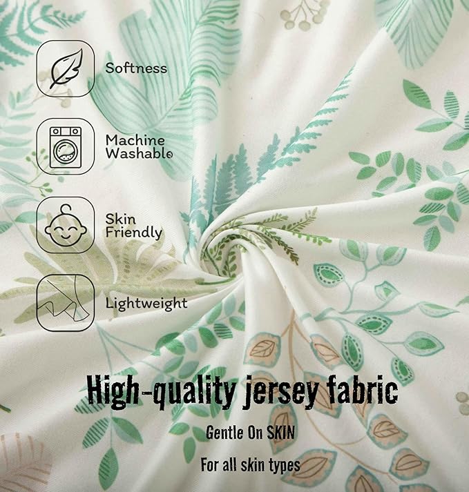 SDY 2PK Bassinet Sheets Girls Boys,Soft Microfiber Jersey Baby Bassinet Bedding 32"x16" x4" Fit Hourglass Oval Rectangle Mattress (Natural Leaves)