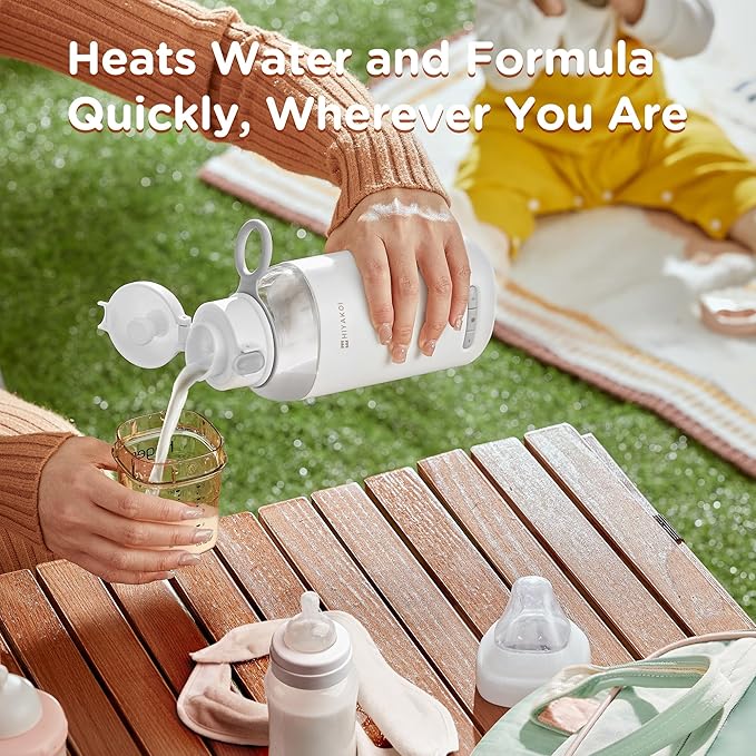 Portable Water and Milk Warmer, HIYAKOI Bottle Warmer On The Go Fast Heating for Baby Formula Breastmilk, 6 Hour Keep Warm, 9oz