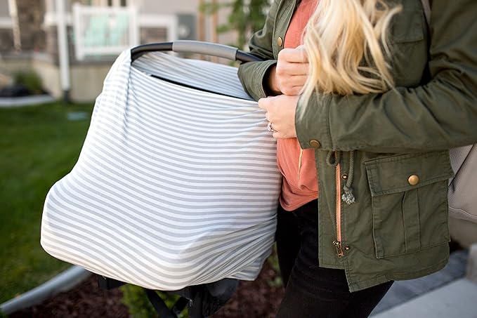 Copper Pearl Multi-Use Cover: Car Seat Covers, Nursing Cover, and Stroller Cover for Sun - Stretchy Fabric, All-Season Use, Stylish Designs, Easy Access for Moms - Everest