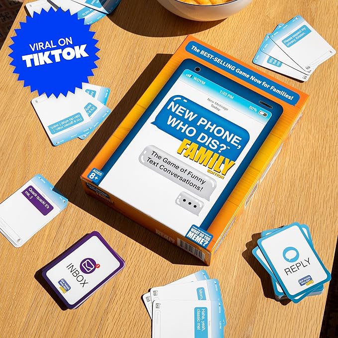 New Phone, Who Dis? Family Edition By Relatable, A Fun Choice For Games And Card Games For Family Gatherings, Great For Kids Games, Includes 150 Inbox Cards, 300 Reply Cards, And Instructions