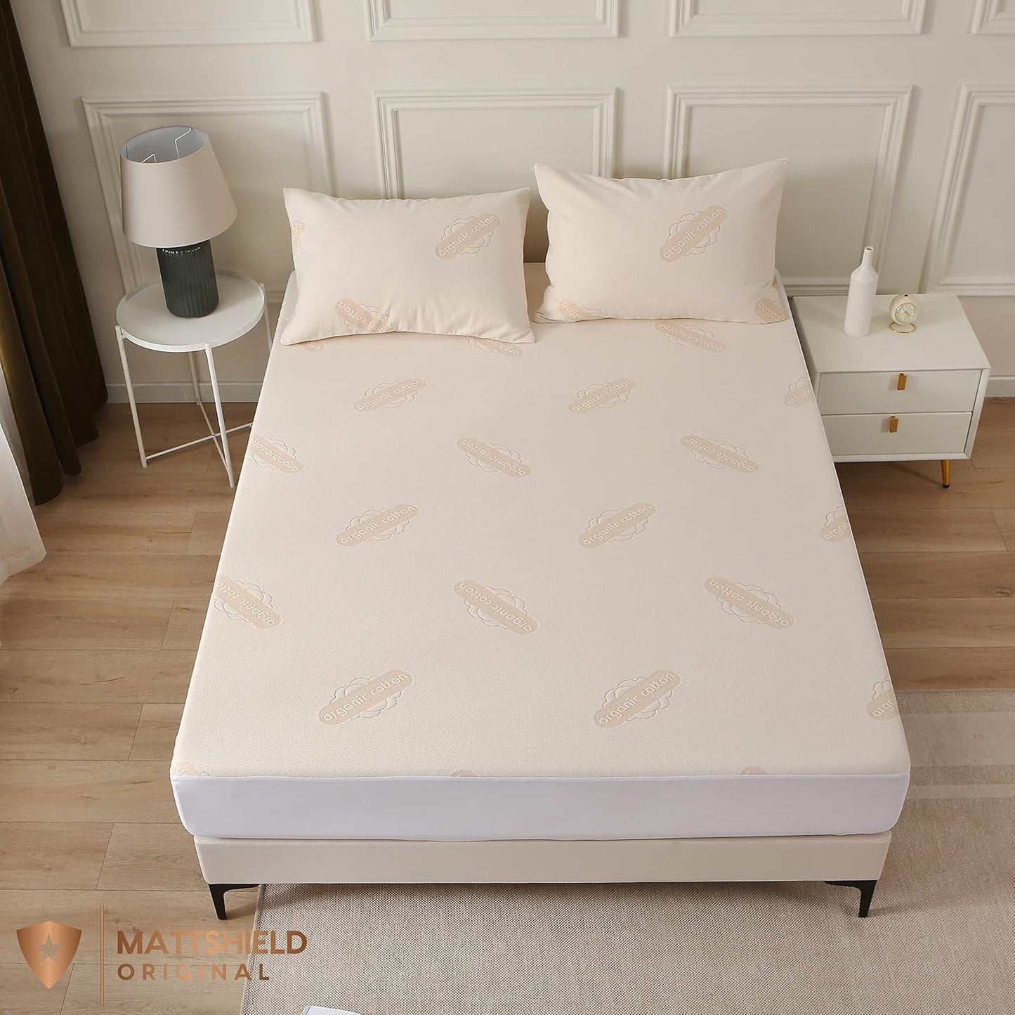 Waterproof Organic Mattress Protector Full - Organic Cotton Breathable Mattress Pad Cover - 200 GSM Comfort - Deep Pocket - Fitted Comfort