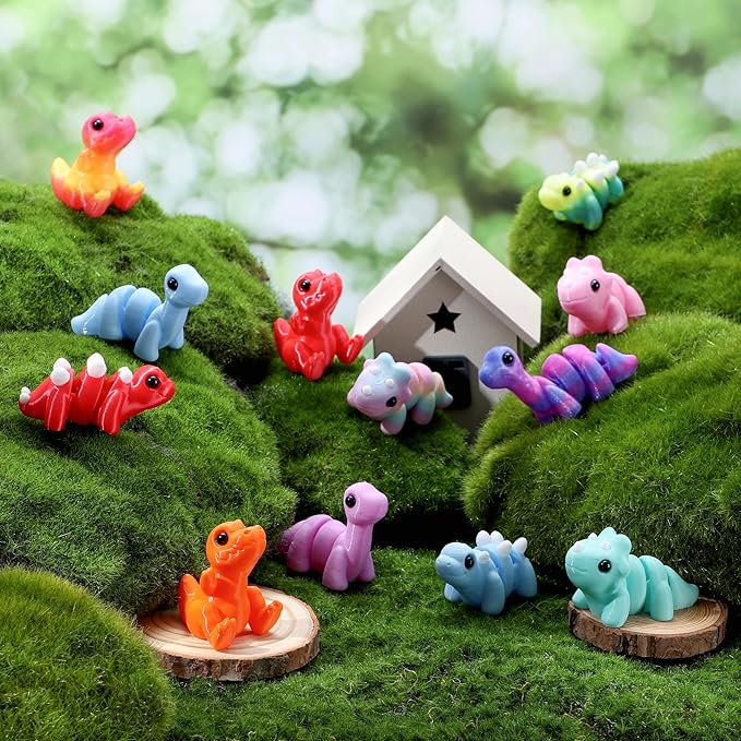 JOYIN 12 Pcs 3D Printed Dinosaur Animals Set, Mini Animals 3D Printed Toys - Cute Articulated Flexible Figurines Fidget Toys for Party Favors Birthday Gifts Desk Pets Office Home Decor