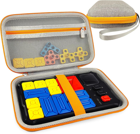 Case Compatible with Giiker Super Slide Brain Games, Protective Storage Bag Holder for Giiker Brain Teaser Puzzles Games Toys (Only Case) (Orange-Grey)