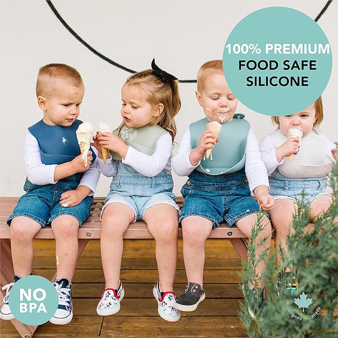 Loulou Lollipop Soft, Waterproof Silicone Feeding Bib