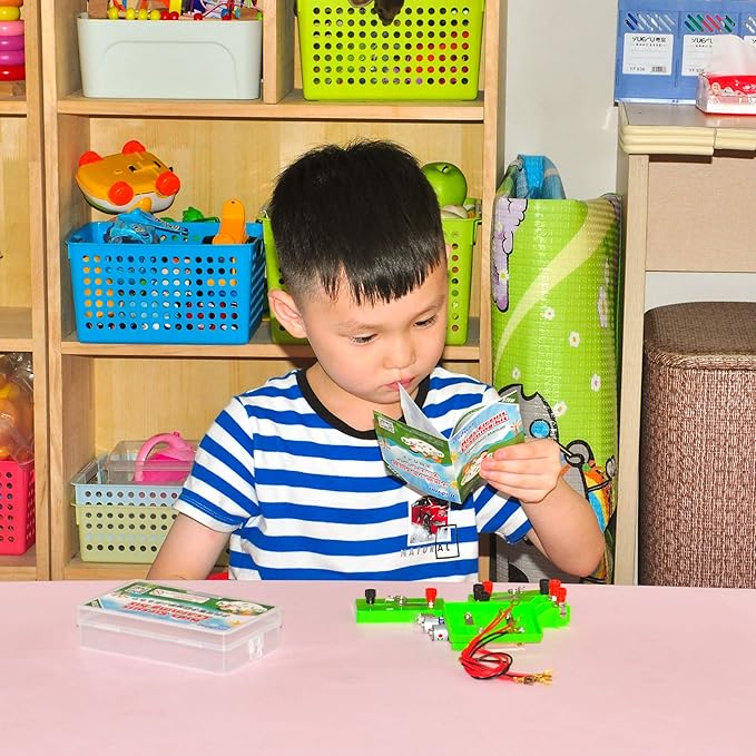 OSOYOO Kids Electricity Circuit Learning Kit for Science Study,Series Circuit Parallel Circuit, Physics Experiments Learning Tool for Kids