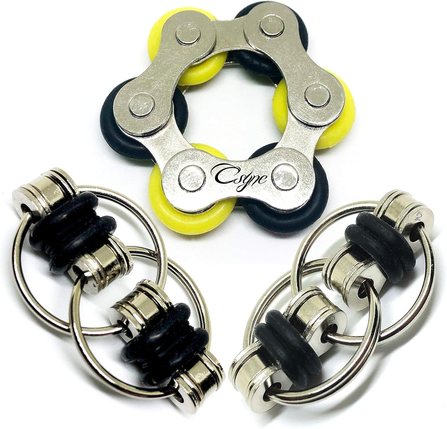 Fidget Toys Roller Chain - Stress Relief Perfect for ADHD, ADD, Anxiety in Classroom, Office, School, Work for Students, Teens, Adults Stocking Stuffers Gifts (9 Piece)