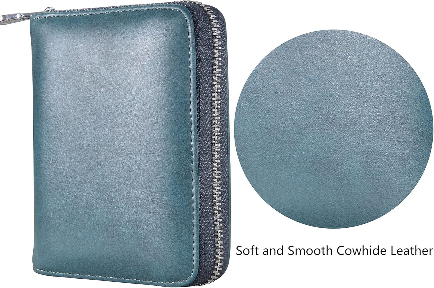 Easyoulife Genuine Leather Credit Card Holder Case RFID Travel Passport Wallet