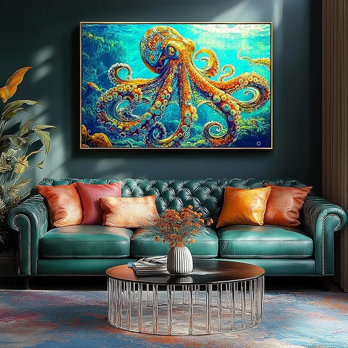 1000 Piece Jigsaw Puzzle for Adults - Colorful Octopus Ocean Art Puzzle, 27.5x19.7 Inches Challenging Adult Puzzles for Relaxation, Home Decor & Gift