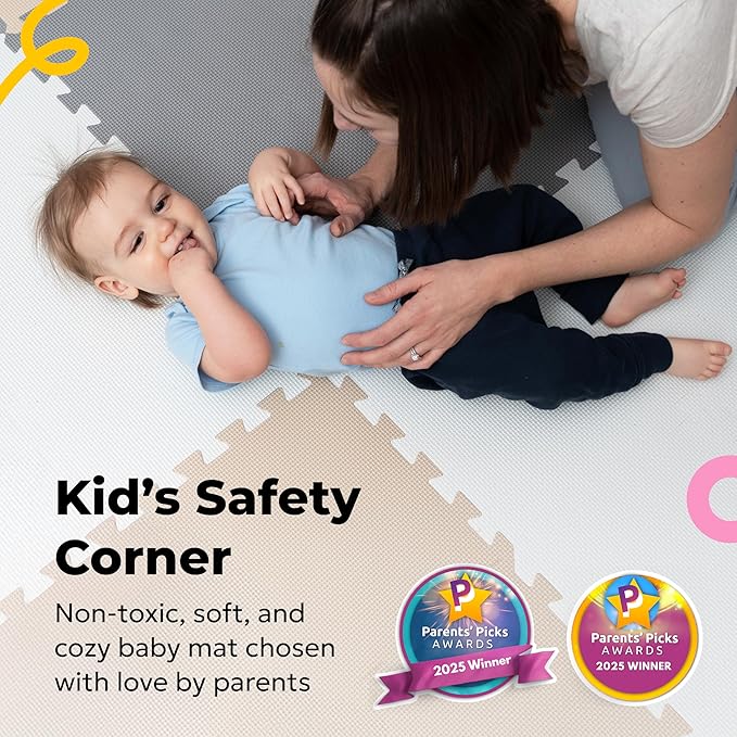MioTetto Baby Play Mat, Soft Foam Floor Tiles for Kids. Adjustable Interlocking Foam Tiles, Fits with 74x74 Playpen Baby mat for Crawling & Development, Safe & Non-Toxic Playmat for Babies 6-12 Months