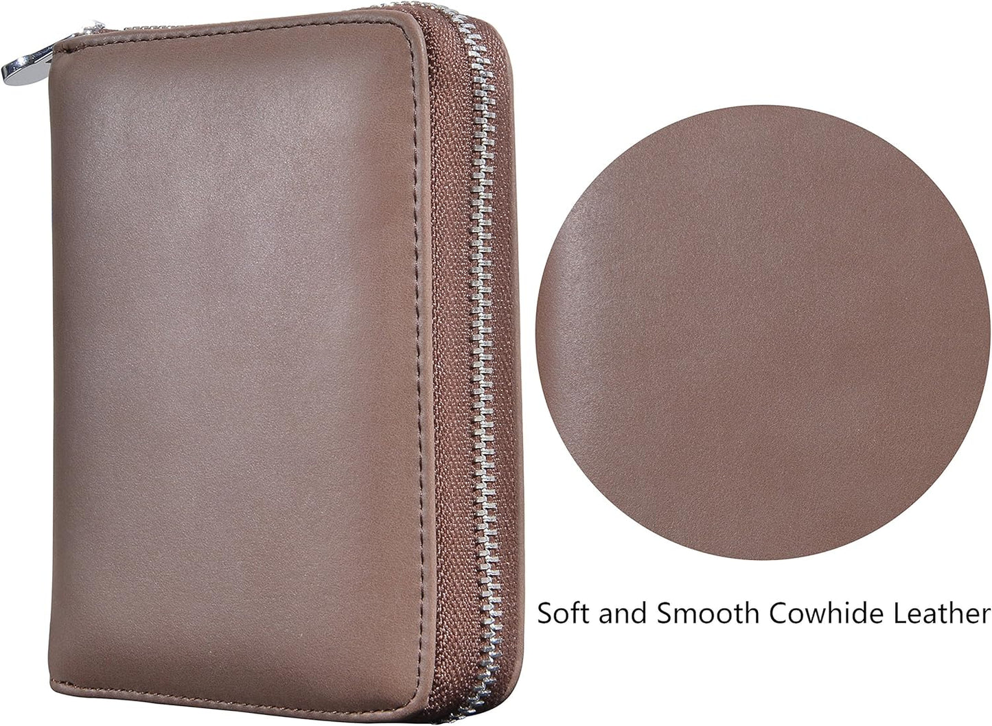 Easyoulife Genuine Leather Credit Card Holder Case RFID Travel Passport Wallet