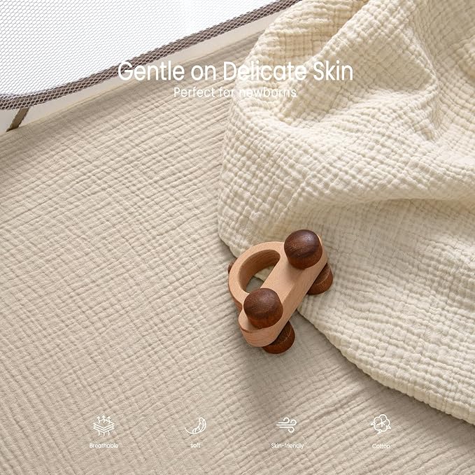 lulumoon Pack N Play Sheets: Soft & Breathable Playard Sheets for Boys and Girls - Fitted for Most Pack N Play and Playard Mattress