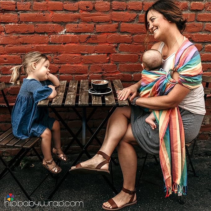 Hip Baby Wrap Ring Sling Baby Carrier for Infants and Toddlers - Beautiful, 100% Soft Cotton Baby Wraps Carrier for Babies 8-35 lbs - Perfect Baby Shower Gifts Moms and Dads - Nursing Cover (Ocean)