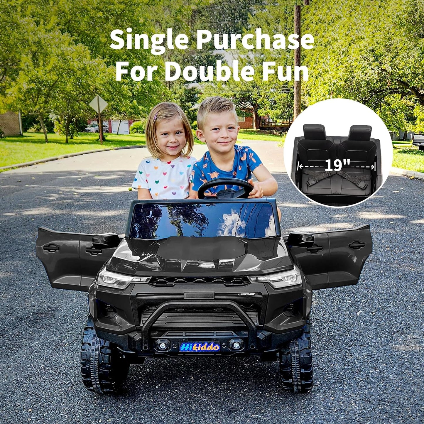24V 10Ah Ride on Toy for Big Kids, 4WD 2 Seater Electric SUV Kids Car to Drive w/Remote Control, 4x200W Motors - Black