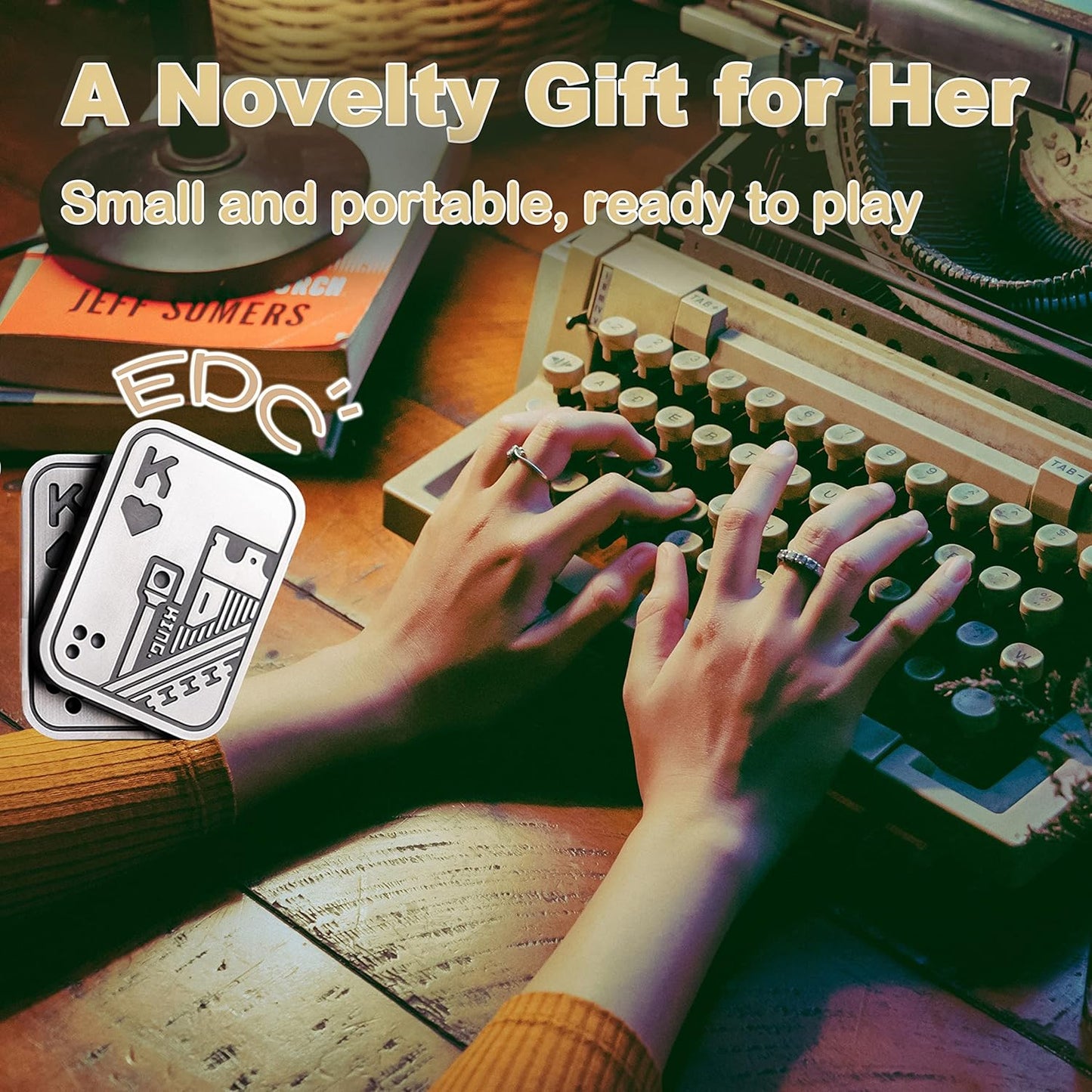 New Decompression Metal Poker Fidget_Slider，Manually Rotate Adult Office Decompression Toys to Relieve Pressure, Tabletop Toys for Adults and, Pressure Novel Toy Gift for Kids or Friends (silveryKK)